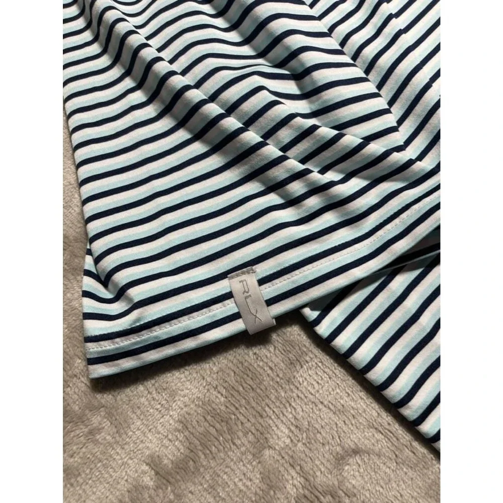 RLX Ralph Lauren Polo Shirt Men XL Stripe Golf Performance Outdoor Casual